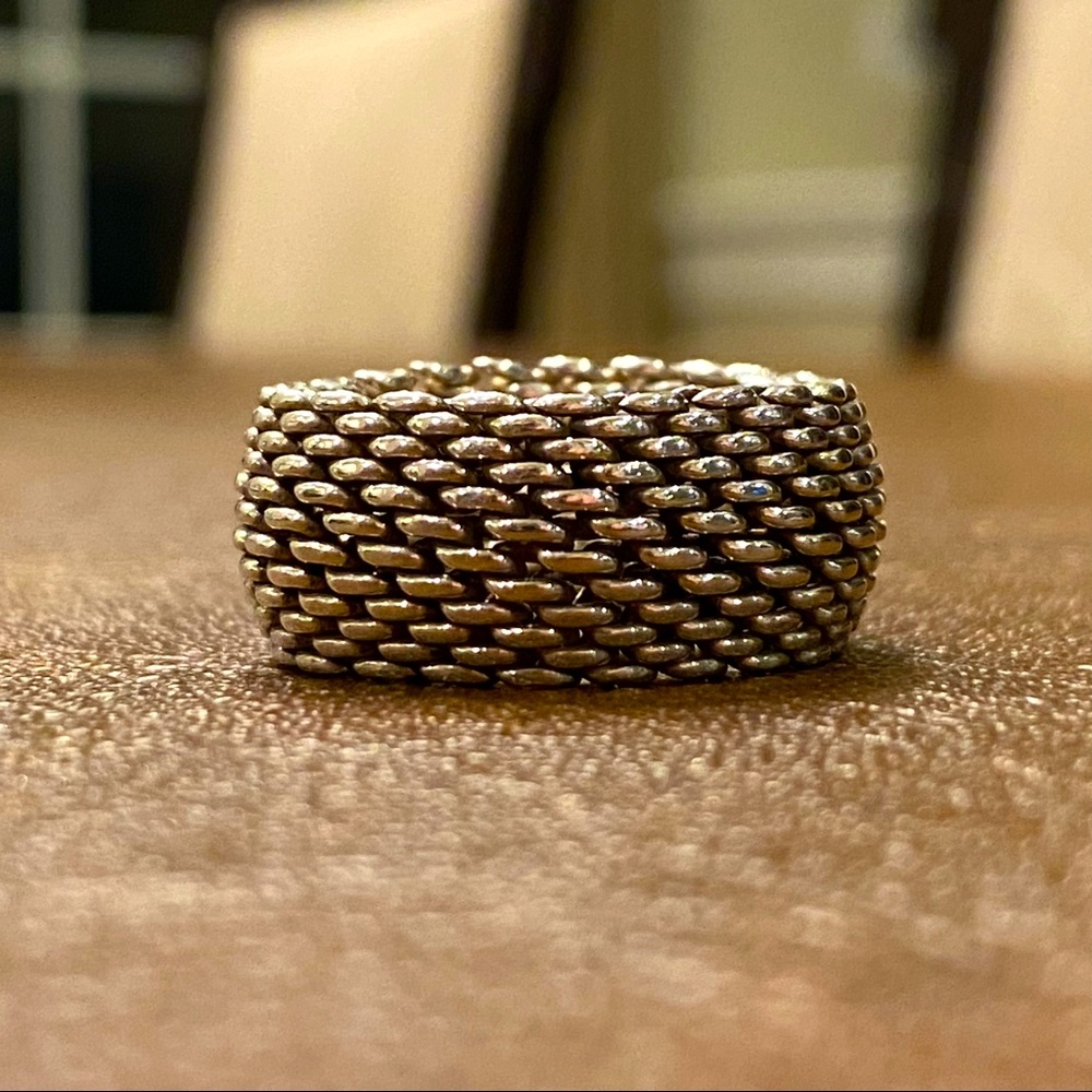 Tiffany & Co. Sterling Silver Mesh Ring, Size 7